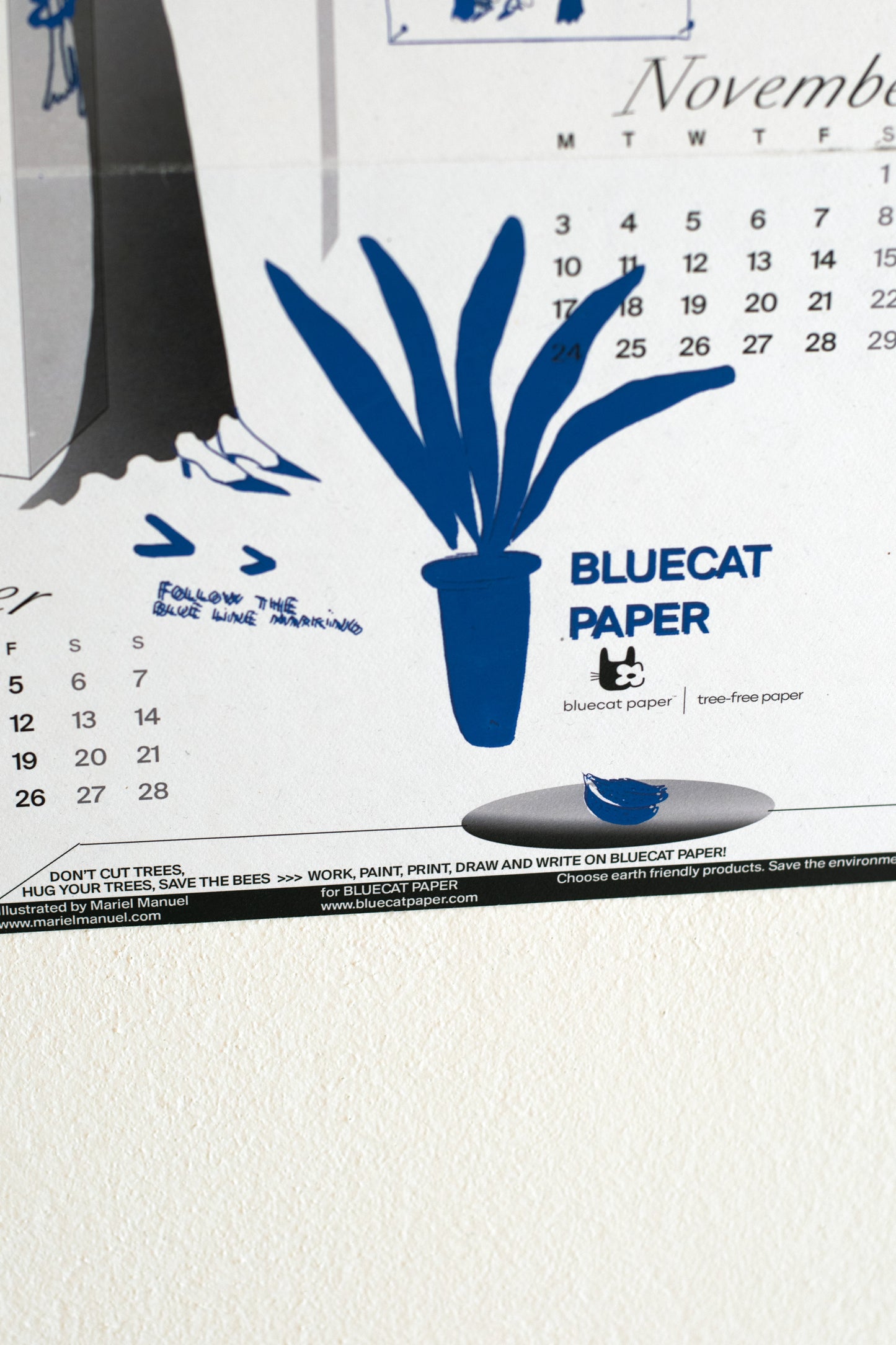 Tree-free illustrated 2025 calendar