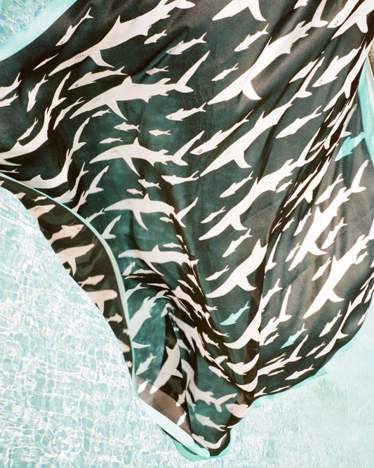 Sharks XL silk scarf