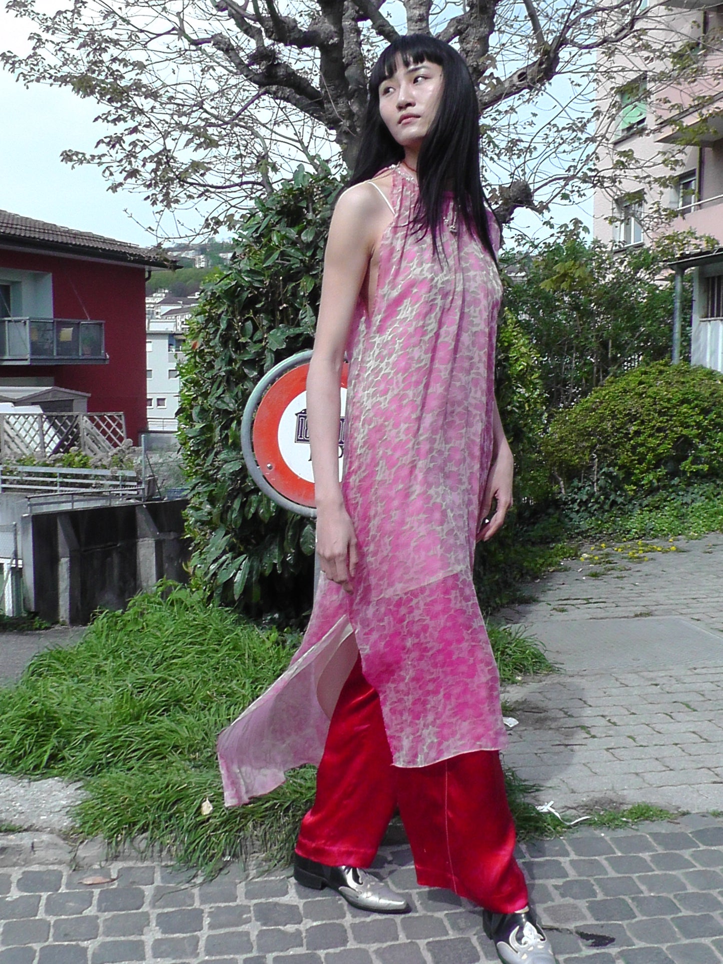 Silk jacquard caftan