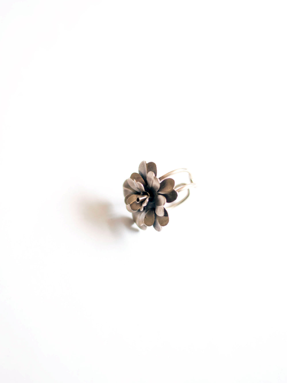 Petal silver ring