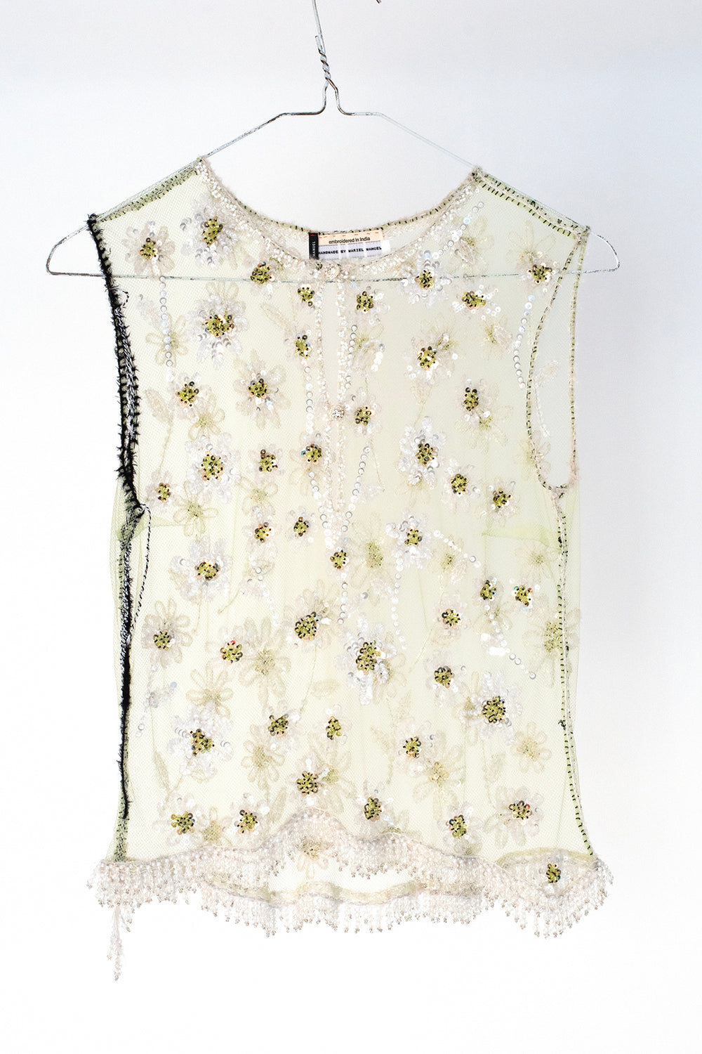 Daisy sequin jewel embroidered craft top