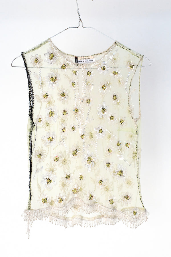 Daisy sequin jewel embroidered craft top