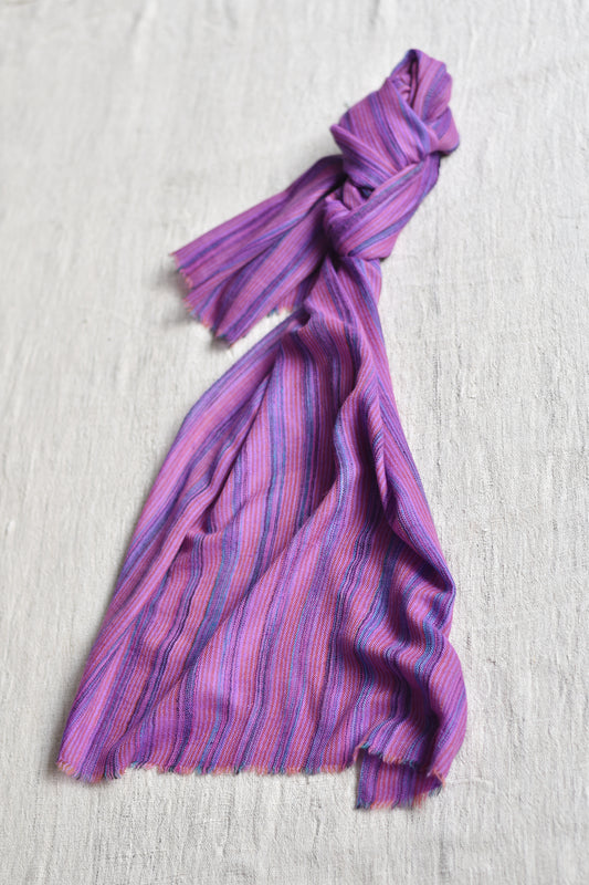 Purple lines handwoven pashmina