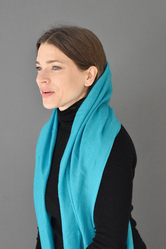 Turquoise blue handwoven pashmina