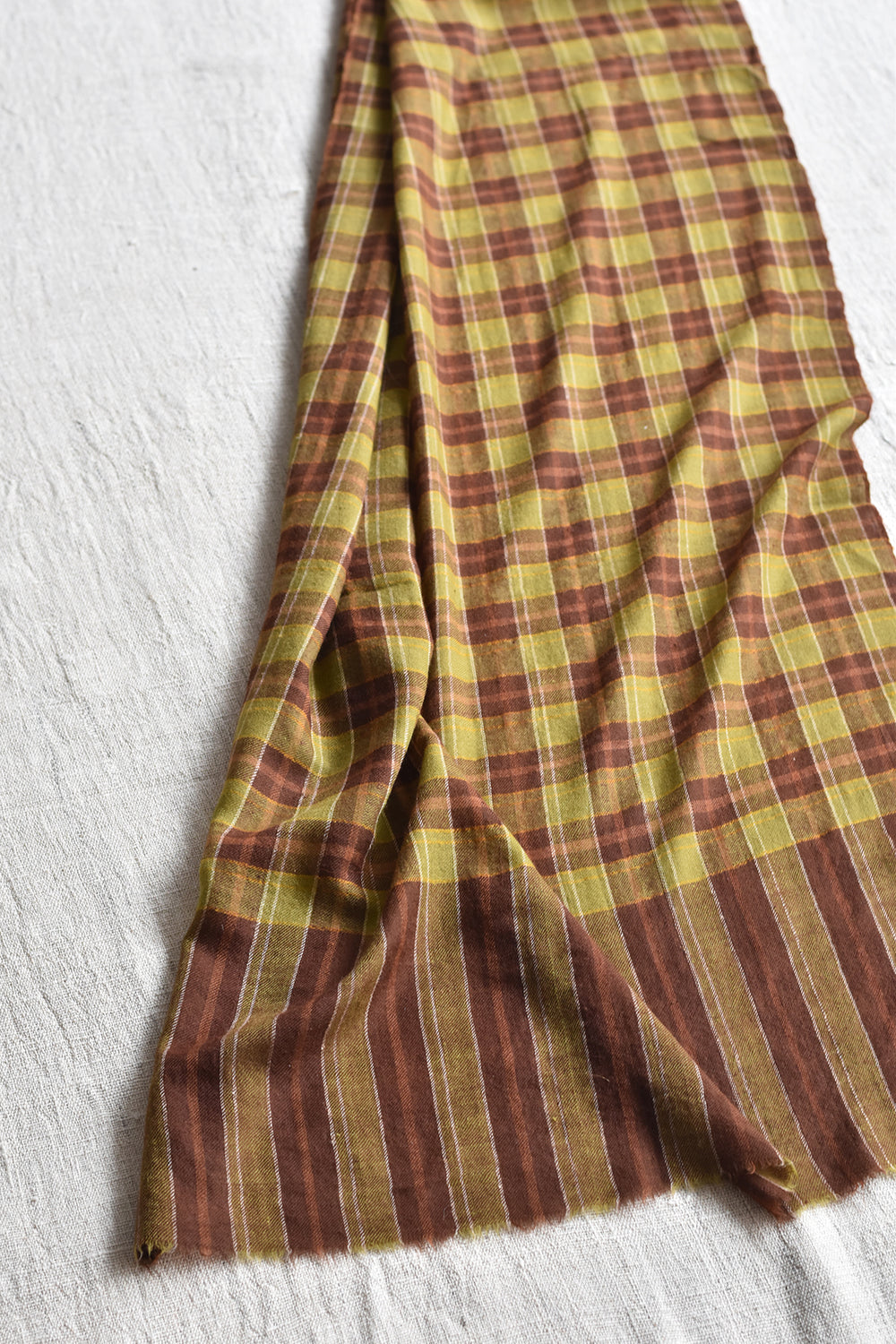 Mustard checked handwoven pashmina