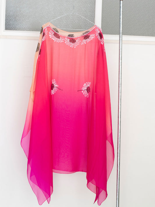 Ombré multisequin silk caftan