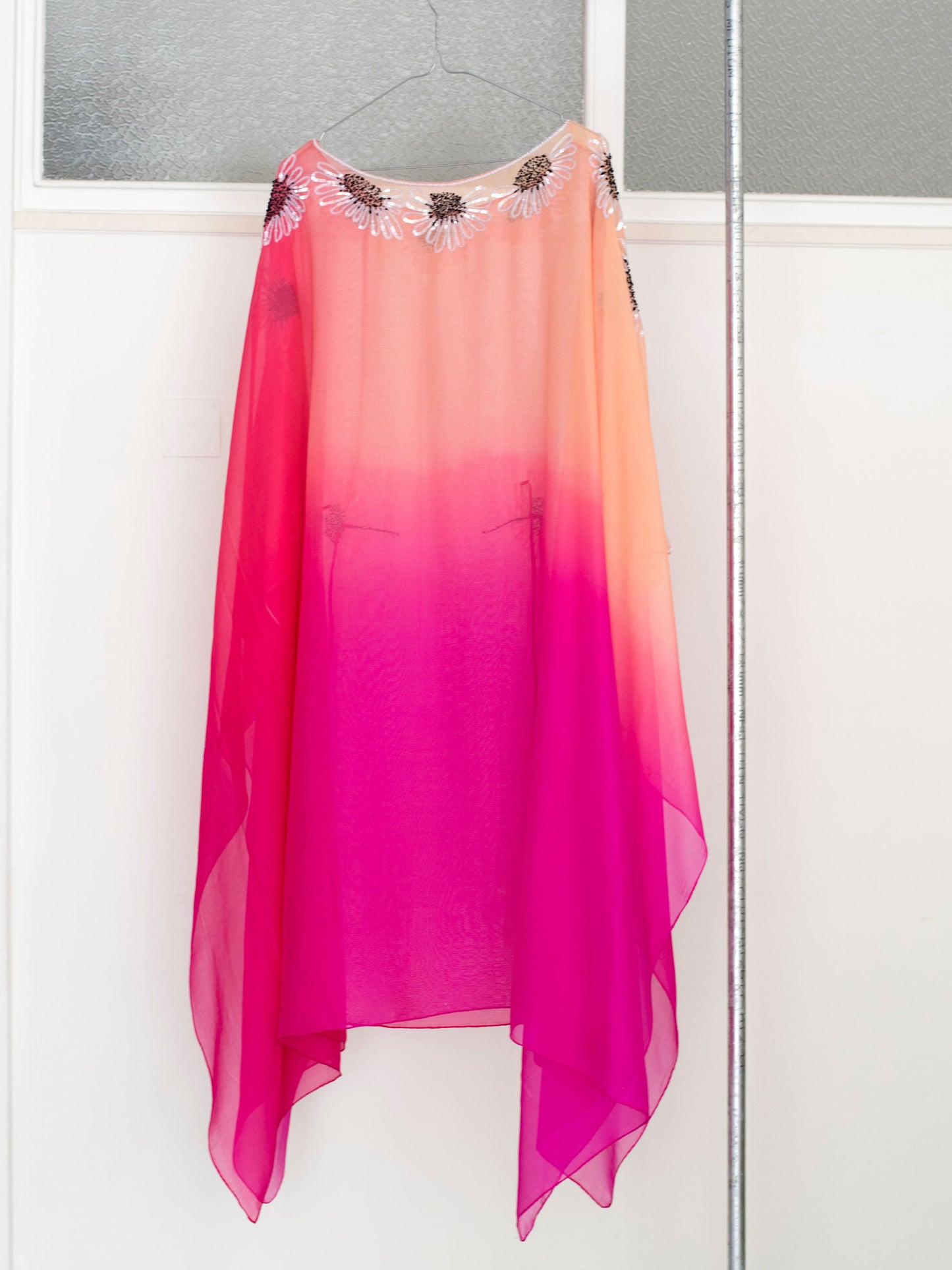 Ombré multisequin silk caftan