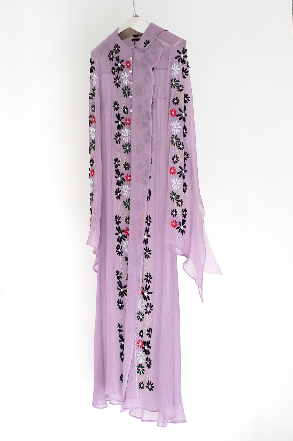 Natural dye silk chiffon flower power armor embroidered vest