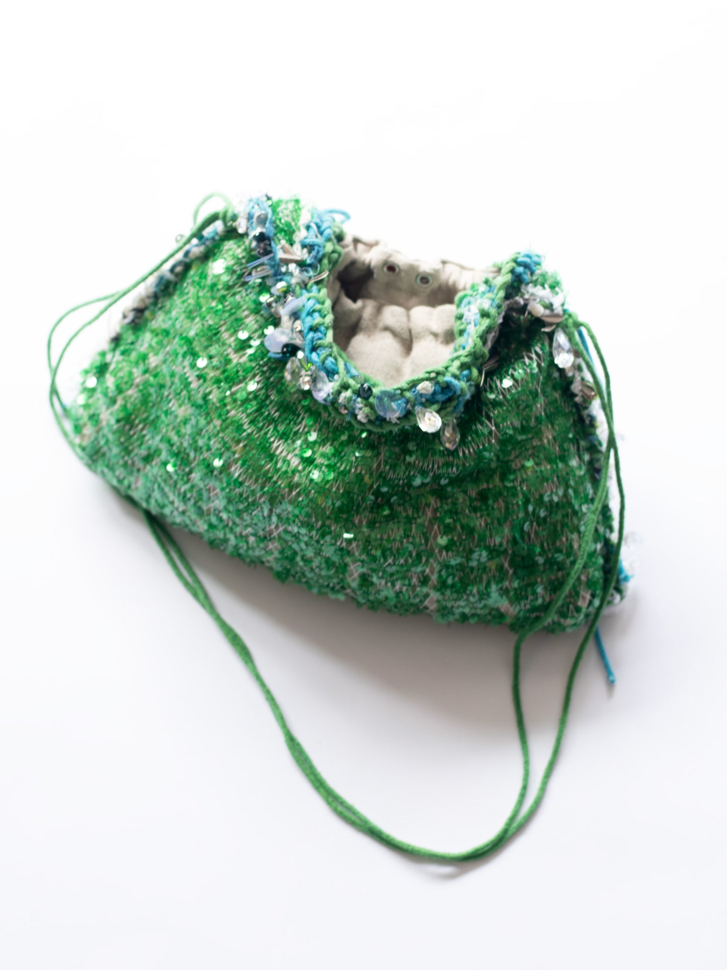 Craft artisanal sequin bag, one of a kind