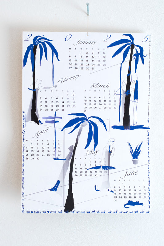 Tree-free illustrated 2025 calendar