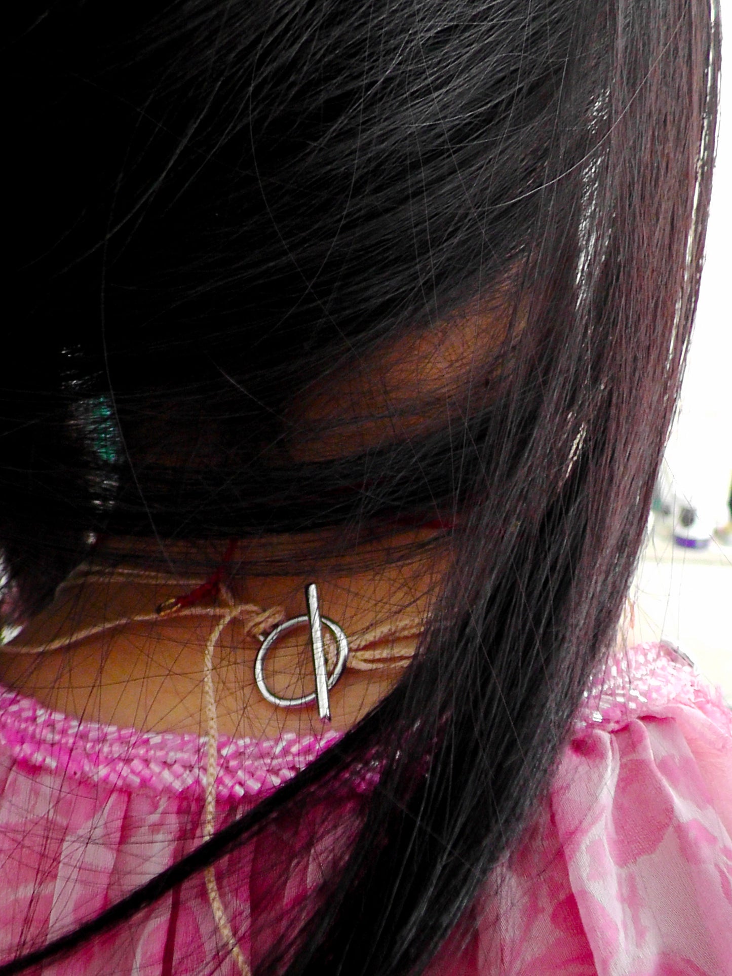 Coral and string necklace