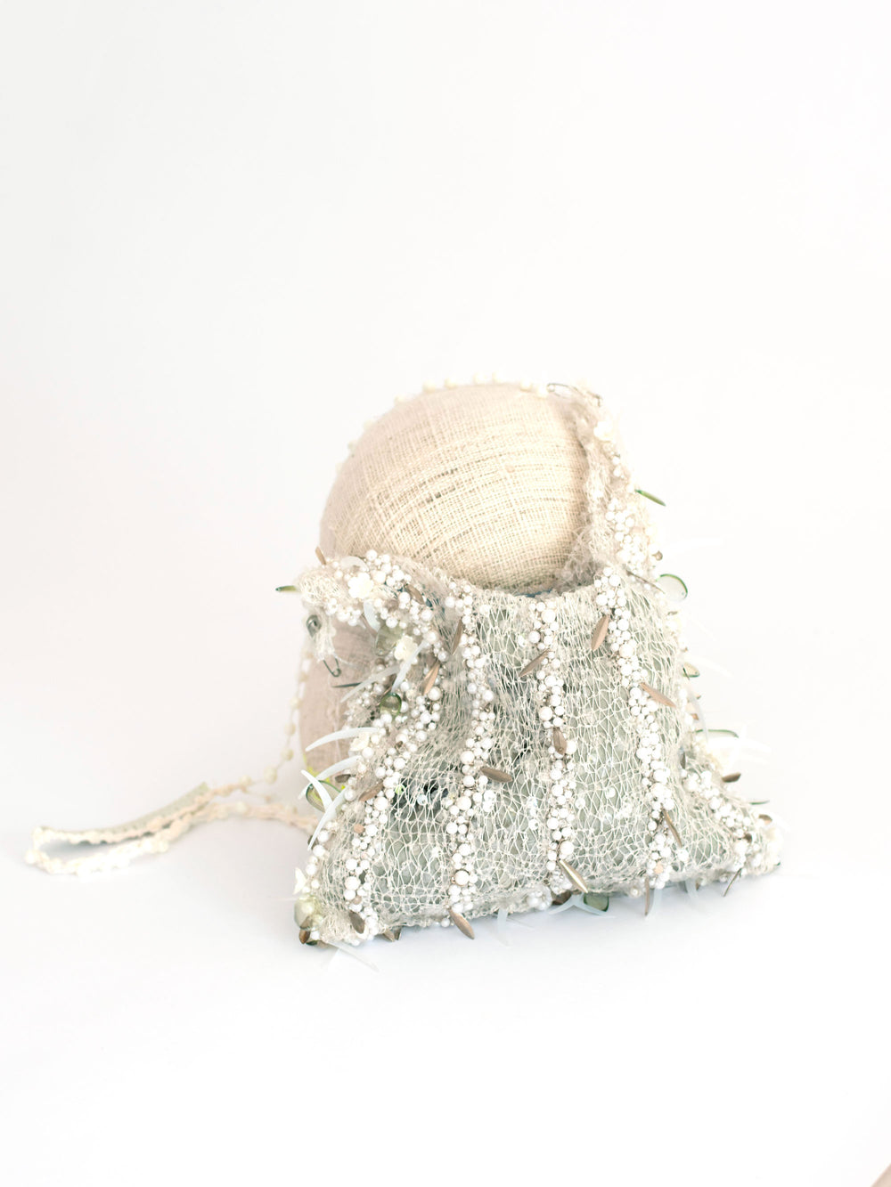 White bijou bag, one of a kind