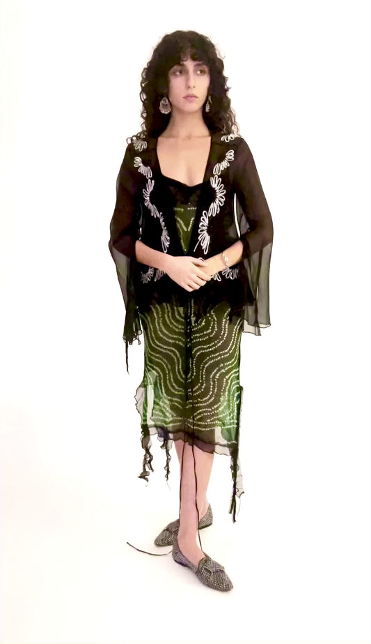 Bandhani silk chiffon dress